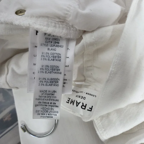 Frame Denim Off-White Jeans with Metallic Button - Picture 7 of 7